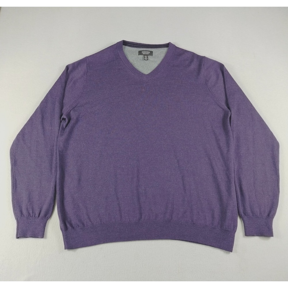 Nordstrom Sweater Mens Size XXL Purple Merino Wool Cabincore Cozycore Preppy Y2K